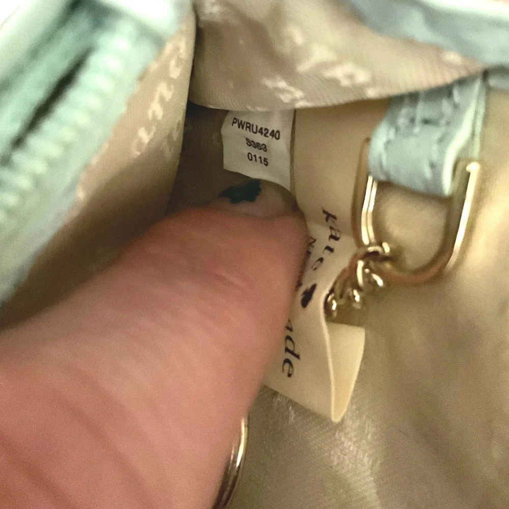 Kate Spade Mint Green Pebbled Leather Bow Card Holder Wallet PWRU4240